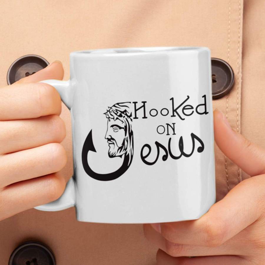 Hooked on Jesus coffee mug