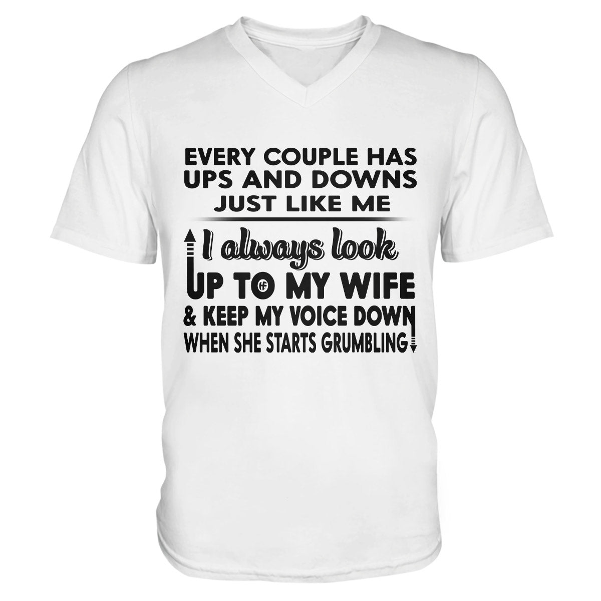 Every Couple Has Ups & Downs Ez33 2602 Unisex V-Neck T-Shirt