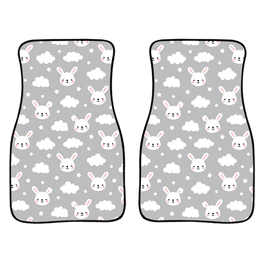 Rabbit And Cloud Pattern Print Front Car Floor Mats