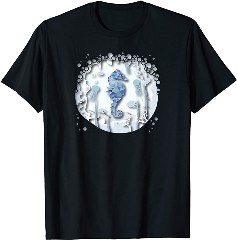 Seahorse Lover Marine Fish Underwater Minimal Aesthetic Tee T-Shirt