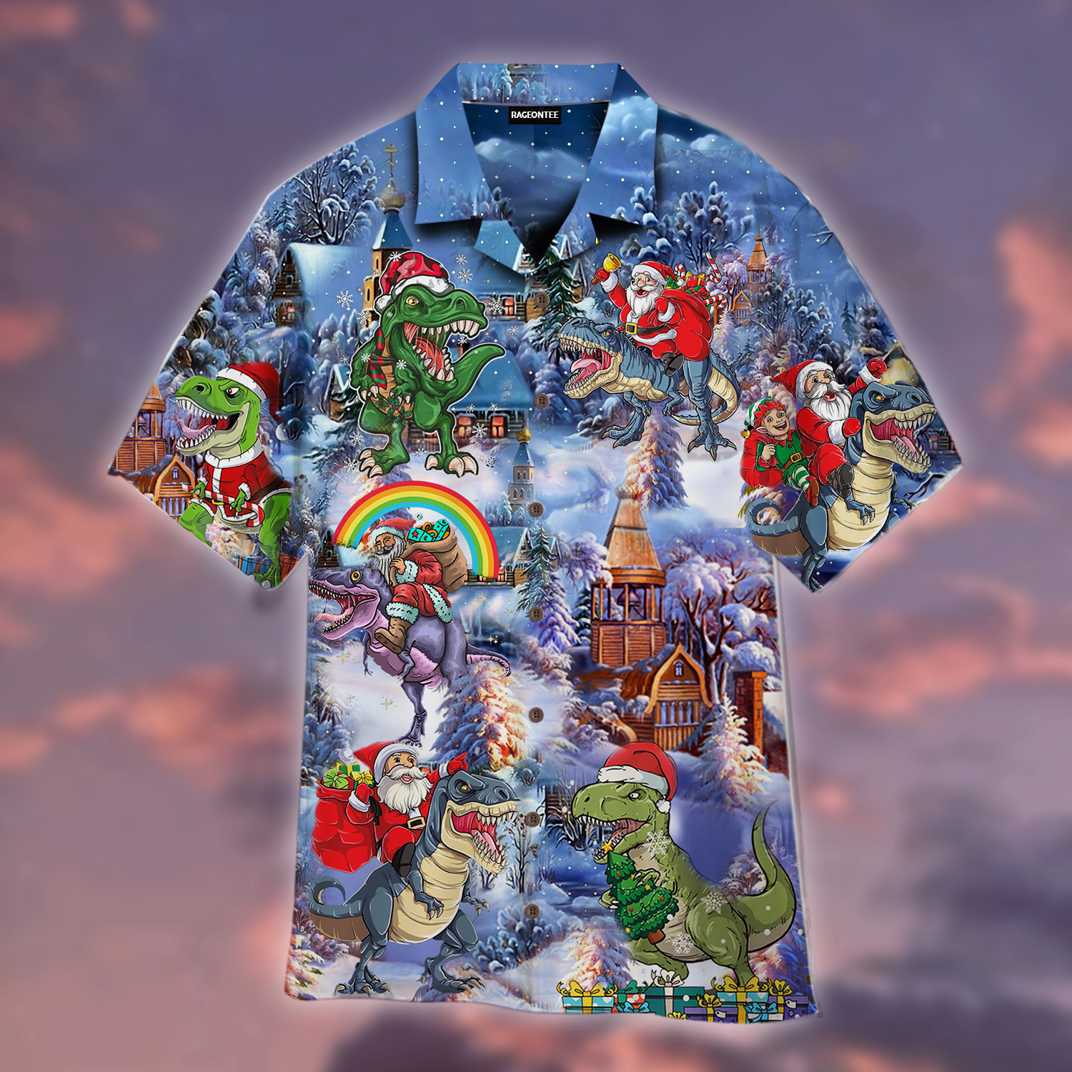 All Santa Want For Christmas Is T Rex Hawaii Shirts Men Women Ha109508