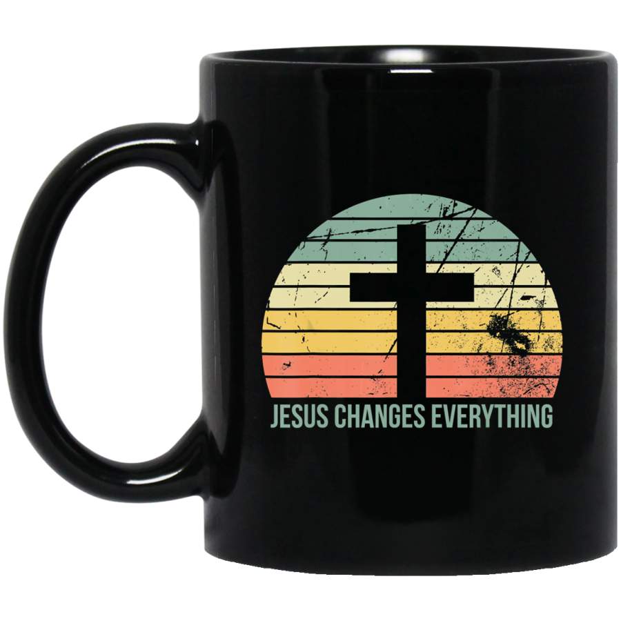 Vintage Sunset Jesus Changes Everything Christian Believer Coffee Mug