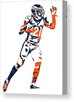 Aqib Talib Denver Broncos Pixel Art 7 Joe Hamilton Canvas Print