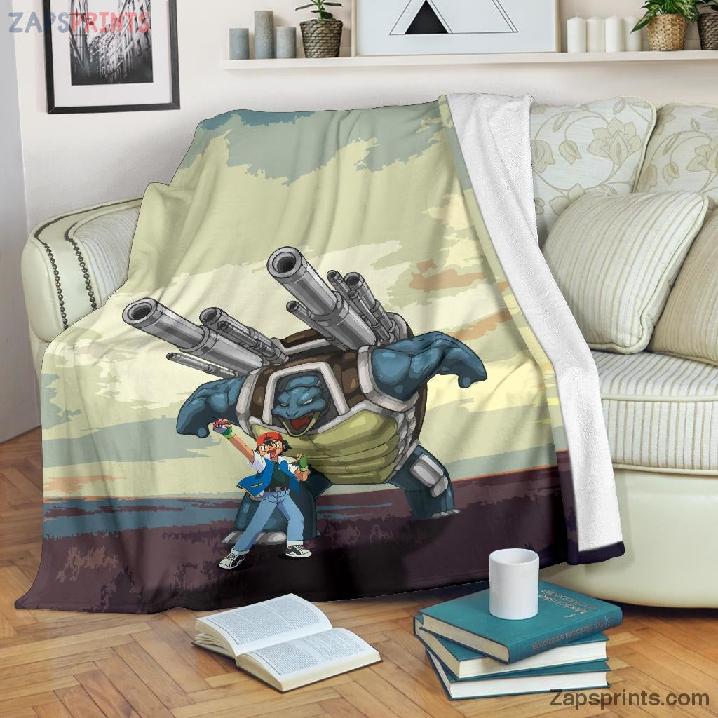 Power Blastoise Pokemon Blanket