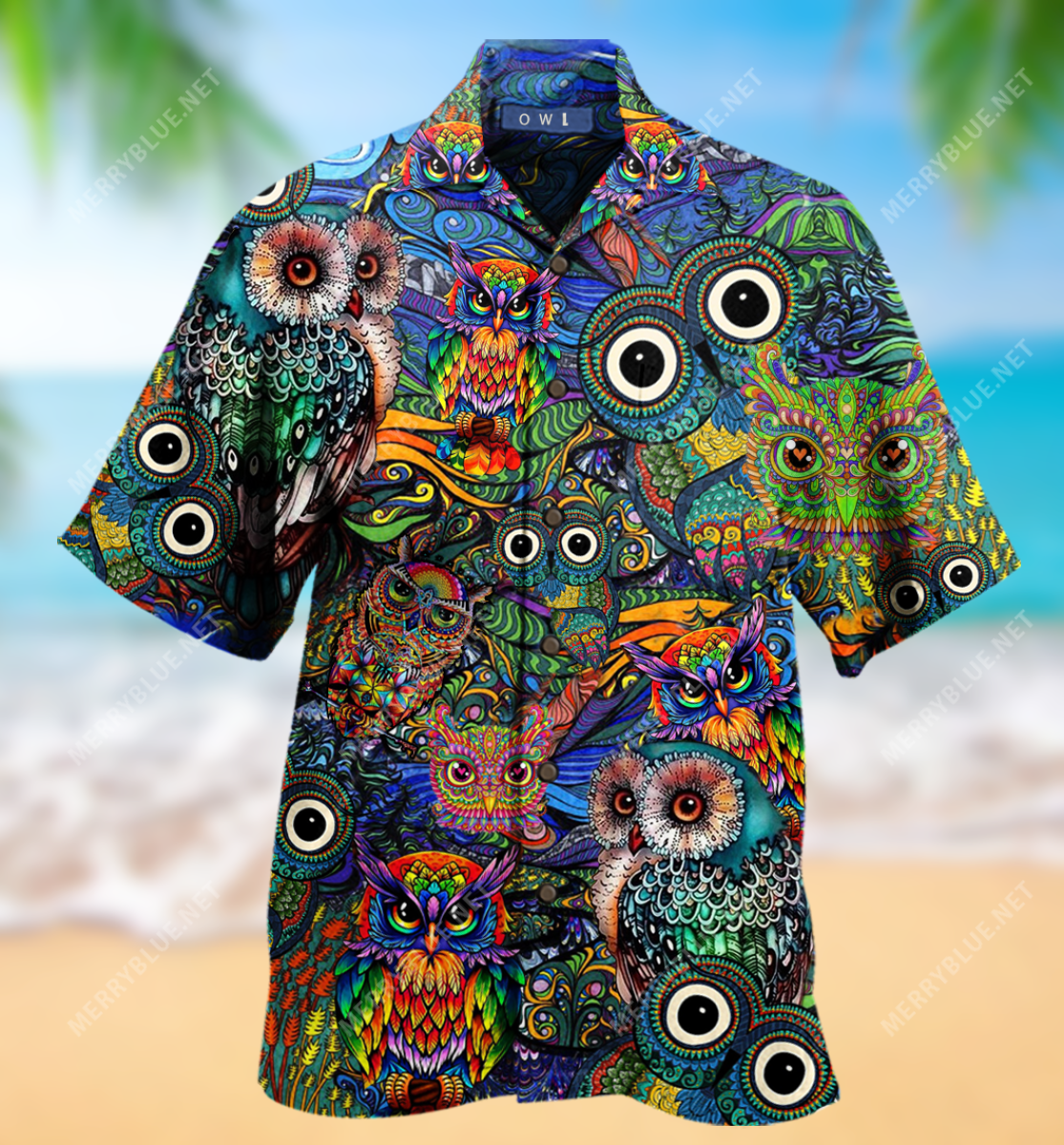 Amazing Owls Hippie Unisex Hawaiian Shirt