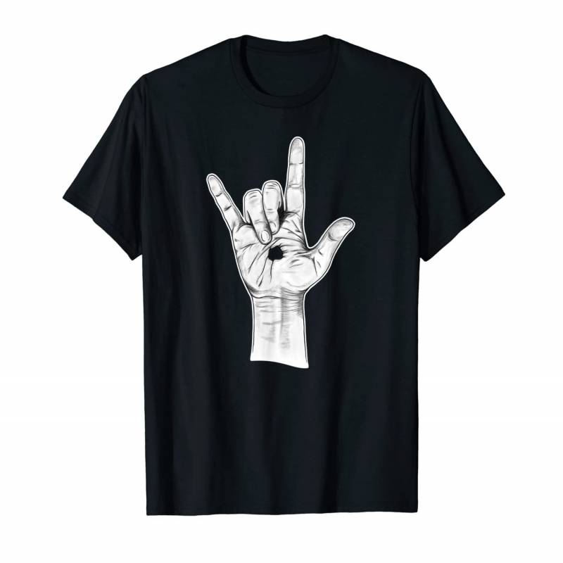 I Love You Asl Hand Sign – Hand Drawn Novelty Jesus T-shirt – DRGGR