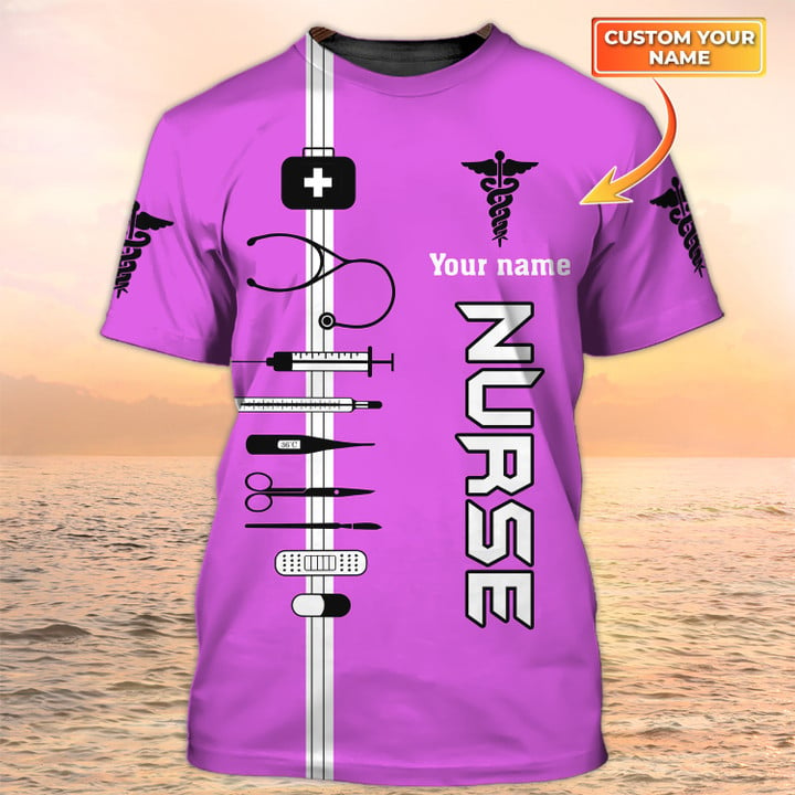 3D All Over Print Nurse Tshirt, Nursing Custom Shirts, Nurse Life, Nurse Personalized Name