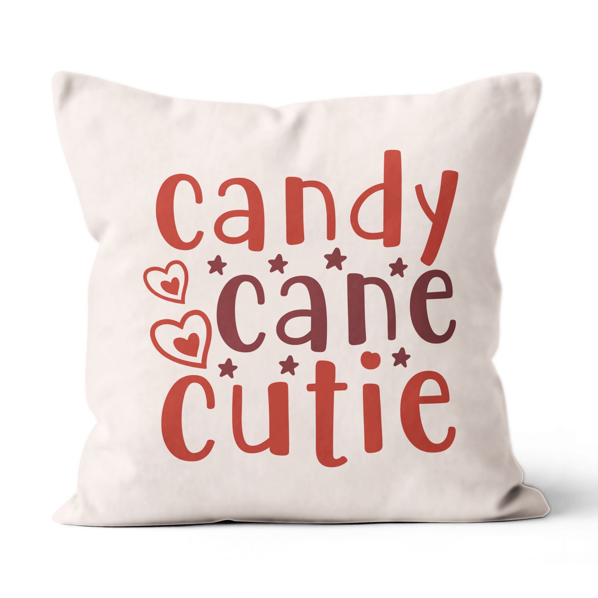 Christmas Decorative Suede Throw Pillows, Xmas Presents For Family, Candy Cane Cutie One Sided Suede Pillow