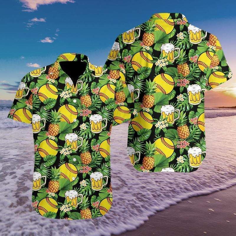 Find Softball And Beer Hawaii Aloha Shirts Fantastic Ha62932