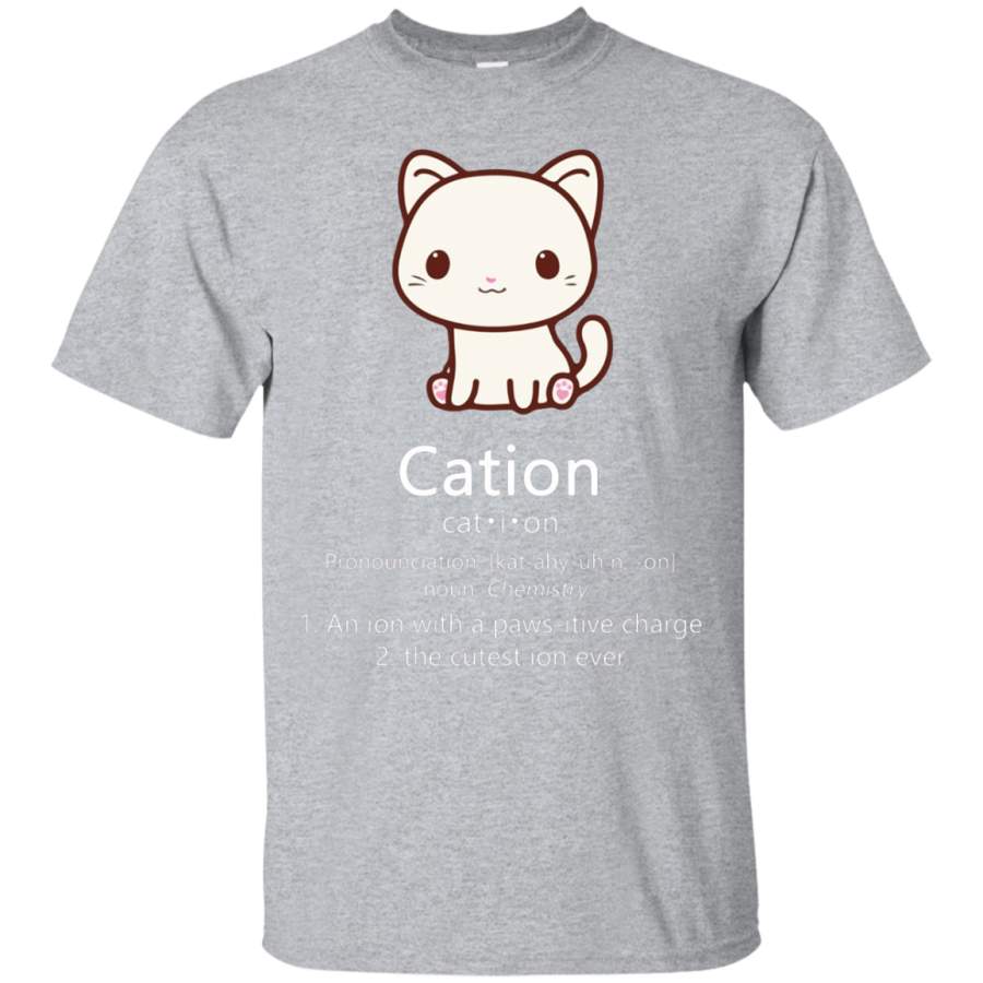 AGR Cute Science Cat T-Shirt Kawaii Cation Chemistry Pawsitive