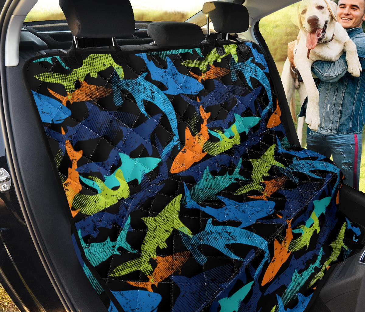 Colorful Shark Dog Car Seat Covers