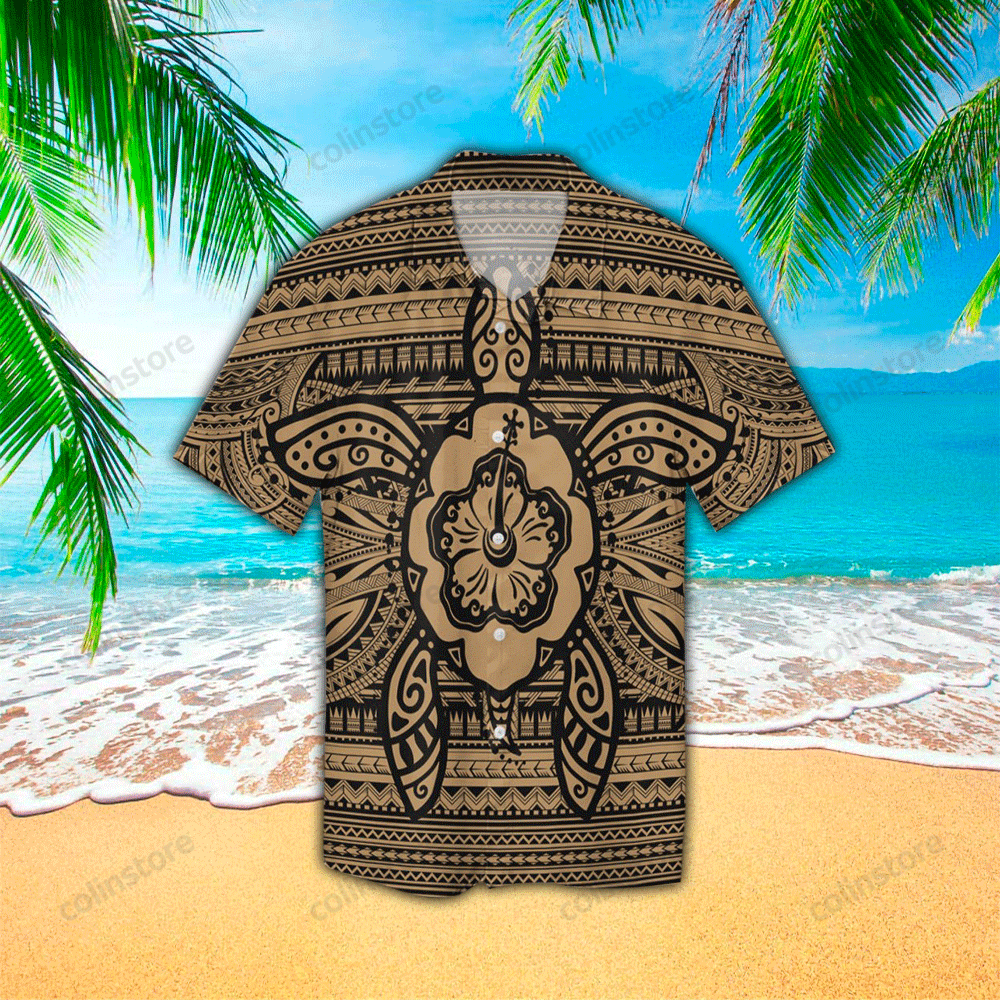 Turtle Polynesian Tribal Hawaii Shirt Aloha Ha101636