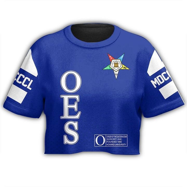 Mcm Order Of The Eastern Star Blue Croptop T-Shirt