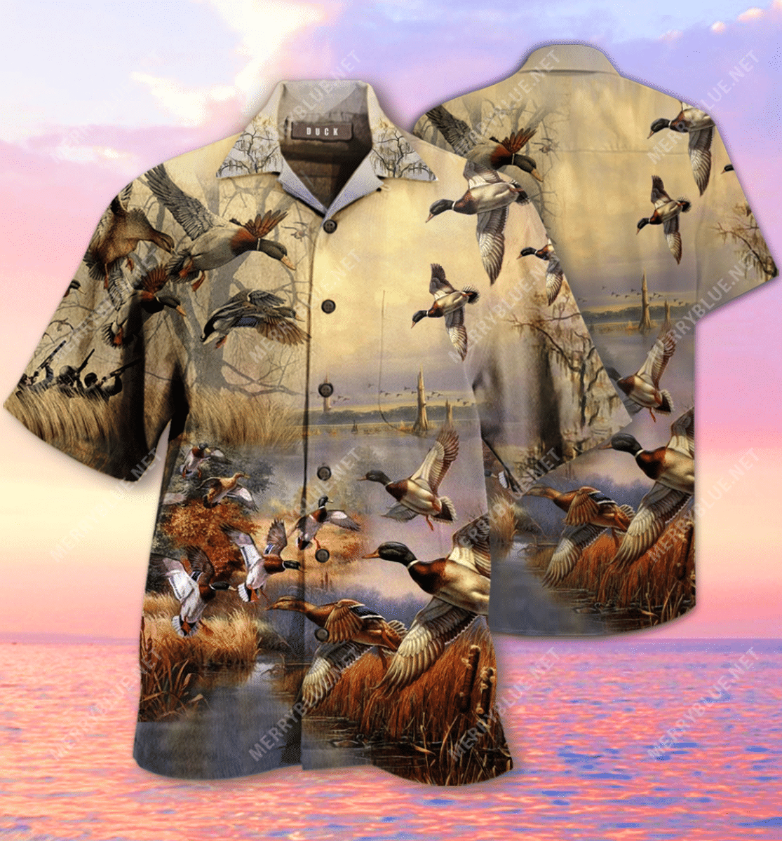 Amazing Ducks Vintage Unisex Hawaiian Aloha Shirts Aloha Shirts