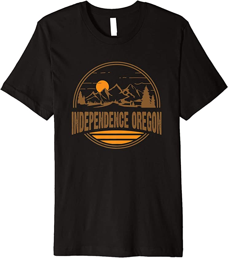 Vintage Independence, Oregon Mountain Hiking Souvenir Print Premium T-Shirt