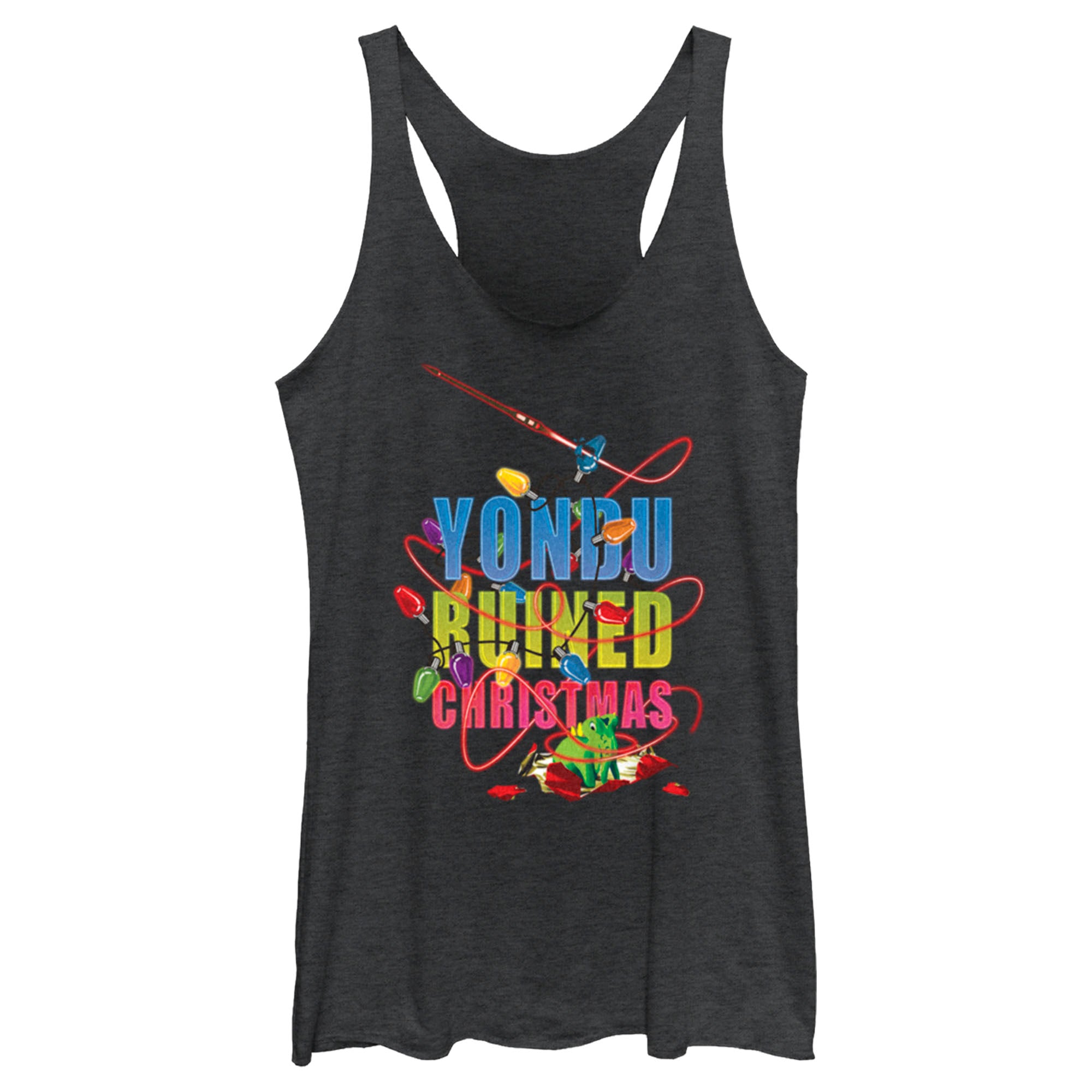 Women’S Guardians Of The Galaxy Holiday Special Yondu Ruined Christmas Lights Racerback Tank Top