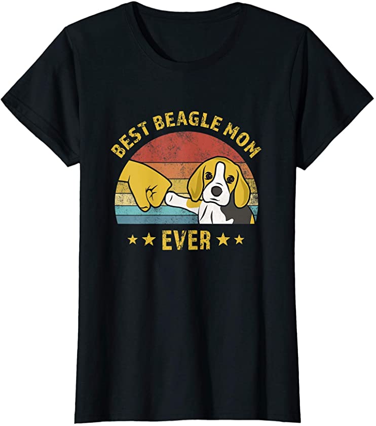 Womens Cute Best Beagle Mom Ever Retro Vintage Gift Puppy Lover T-Shirt