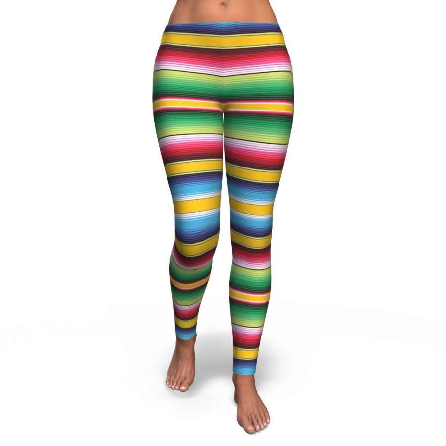 Serape Mexican Blanket Baja Pattern Print Pattern Women Leggings