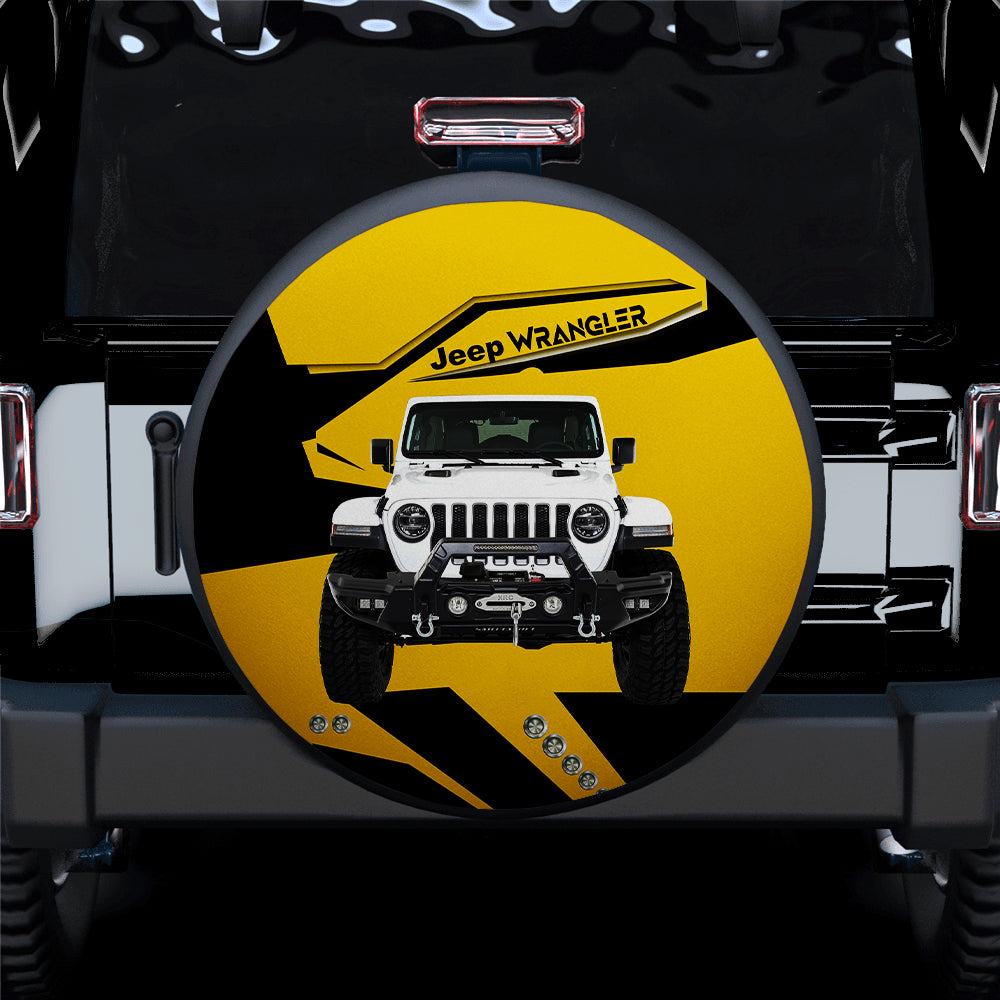 Yellow White Jeep Car Spare Tire Covers Gift For Campers