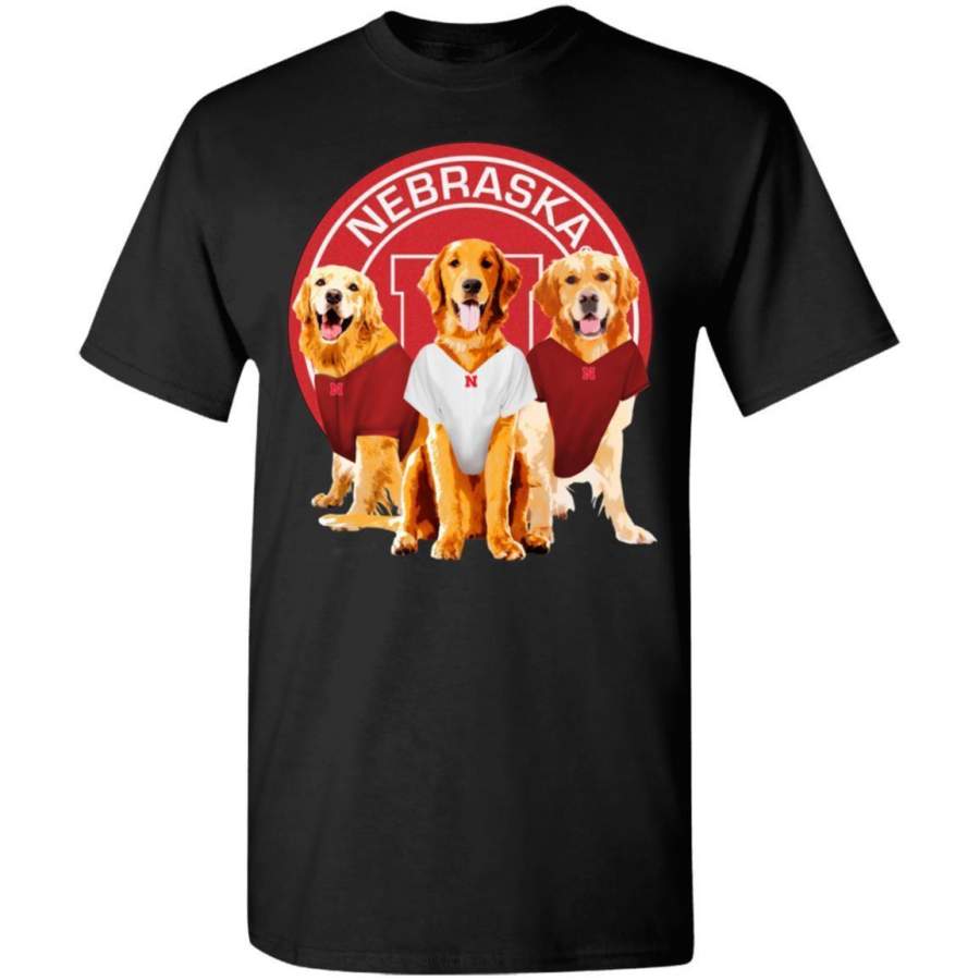 Golden Retriever Nebraska Cornhuskers Football Fan Gift T-Shirt HT209