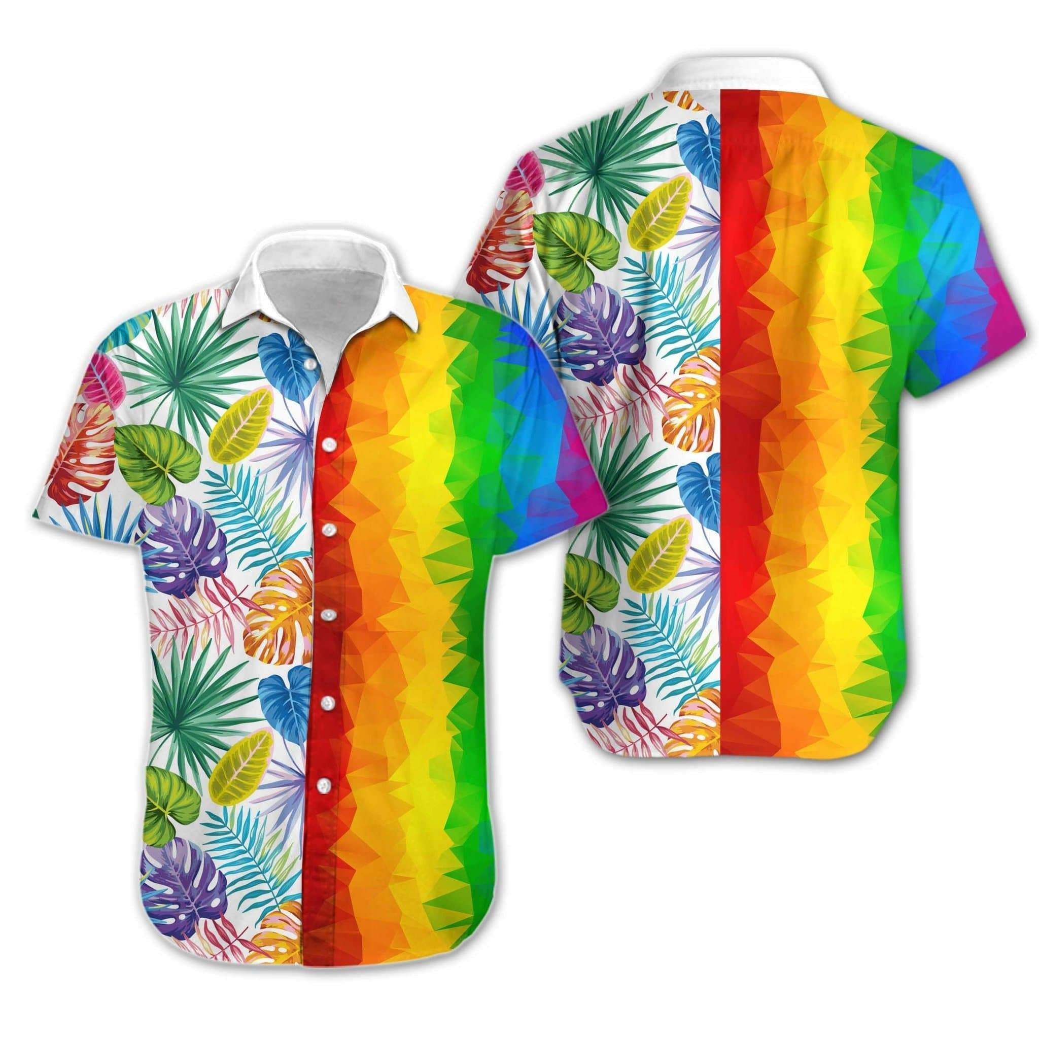 Order Lgbt Flag Hawaiian Full Shirts Ha33292