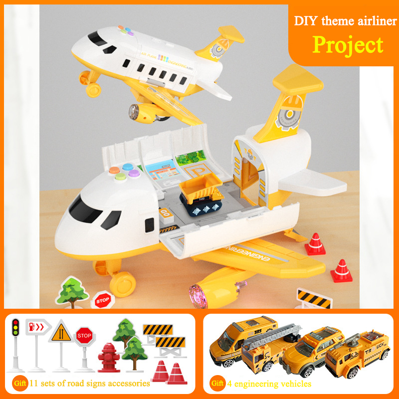 Children’s toy car baby fall-resistant deformation aviation airplane boy inertia puzzle multifunctional 2 car 3 years old 4 alx
