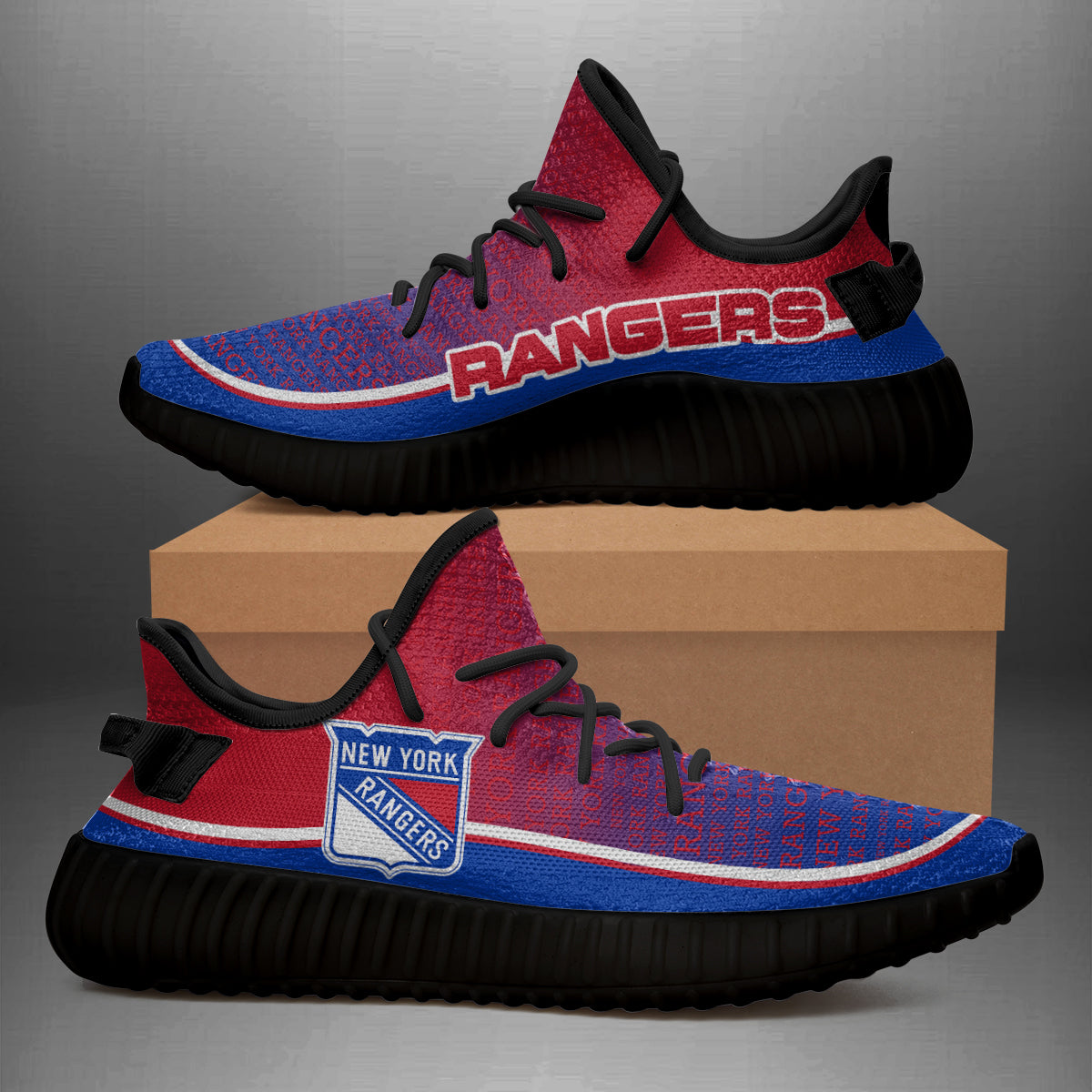 Colorful Line Words New York Rangers Yeezy Shoes