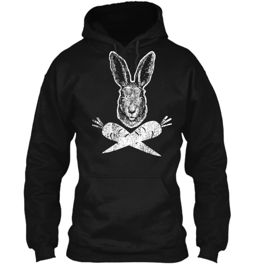 Bunny Skull And Crossbones Hip Easter T-Shirt Pullover Hoodie 8 oz