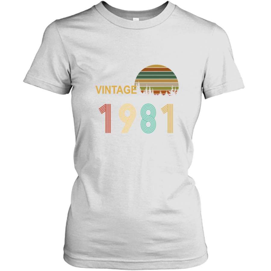 Vintage 1981, Birthday Gift, Retro Classic – Gildan Women Shirt