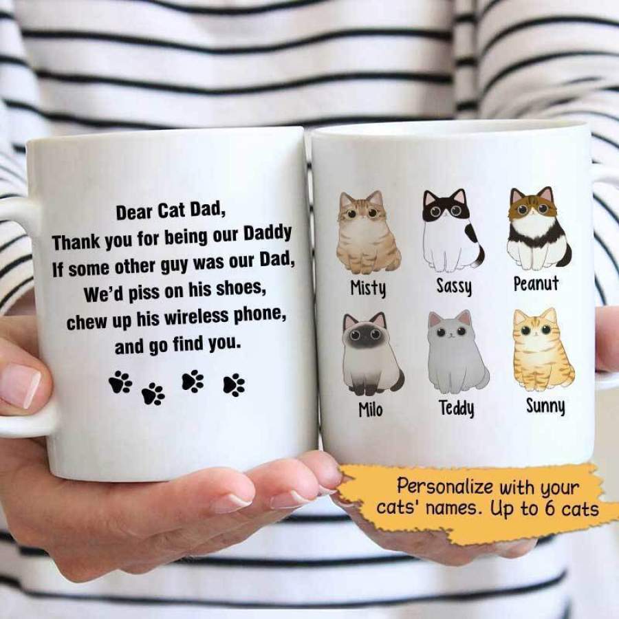 Thank You For Being My Cat Dad Personalized Mug