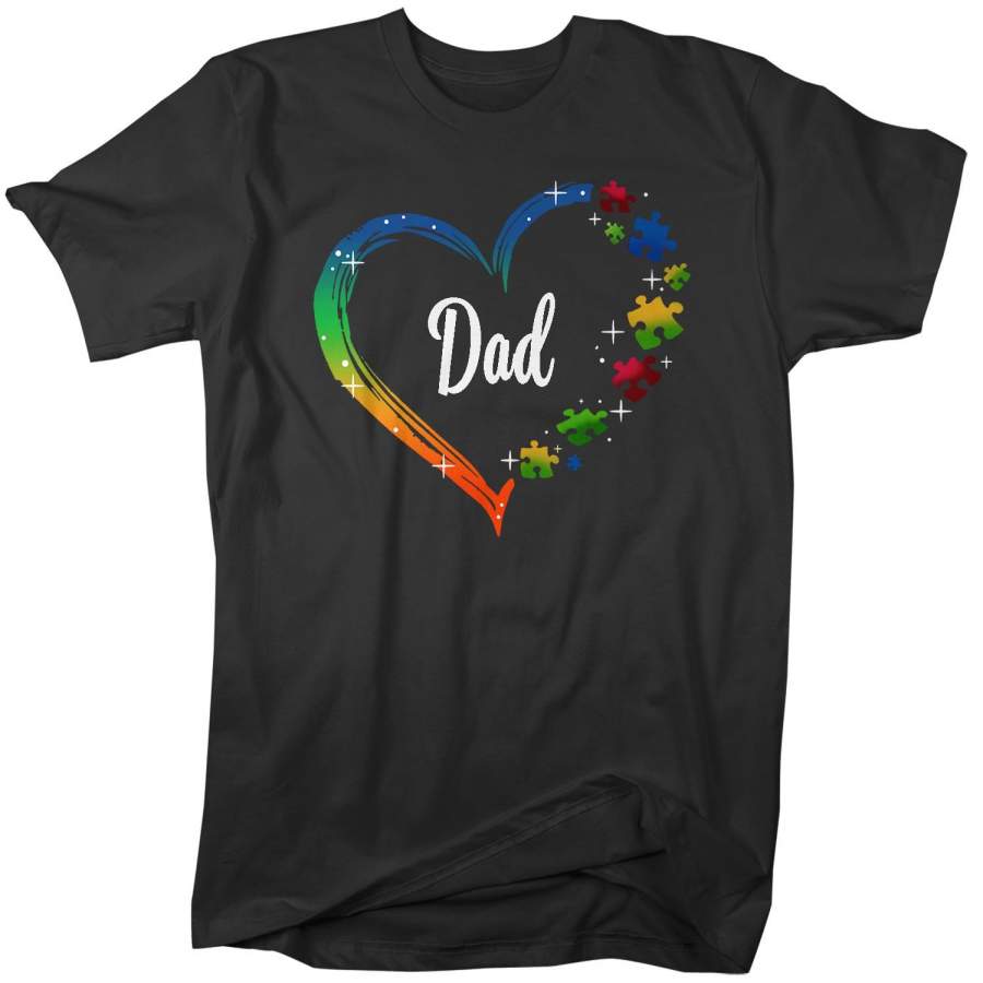 Men’s Personalized Autism T Shirt Heart Autism Shirts Custom Shirts Grandpa Dad Shirt Uncle Custom Tee