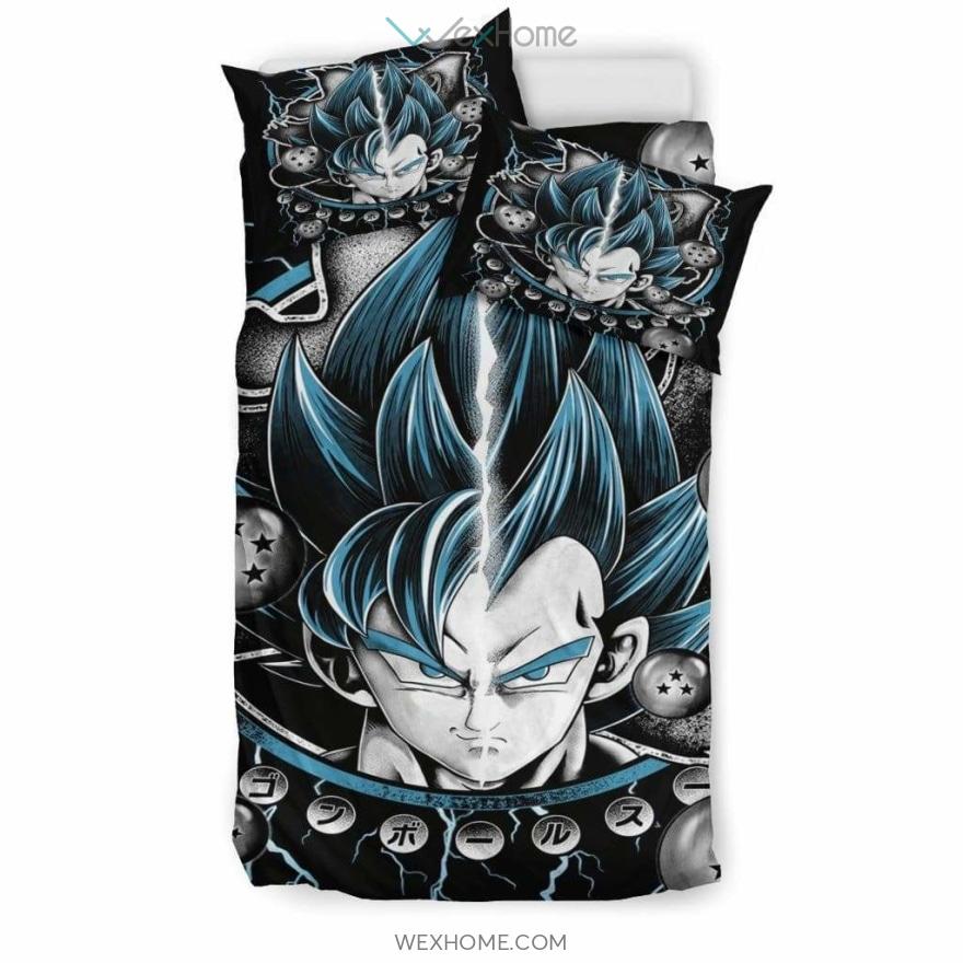Vegeta Goku Blue Bedding Set 1 – Duvet Cover And Pillowcase Set – Unique Design Amazing Gift