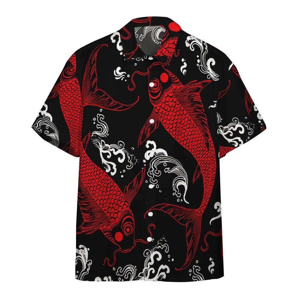 Gearhumans Gearhuman Red Koi Fish Custom Hawaiian Shirt Ha16733