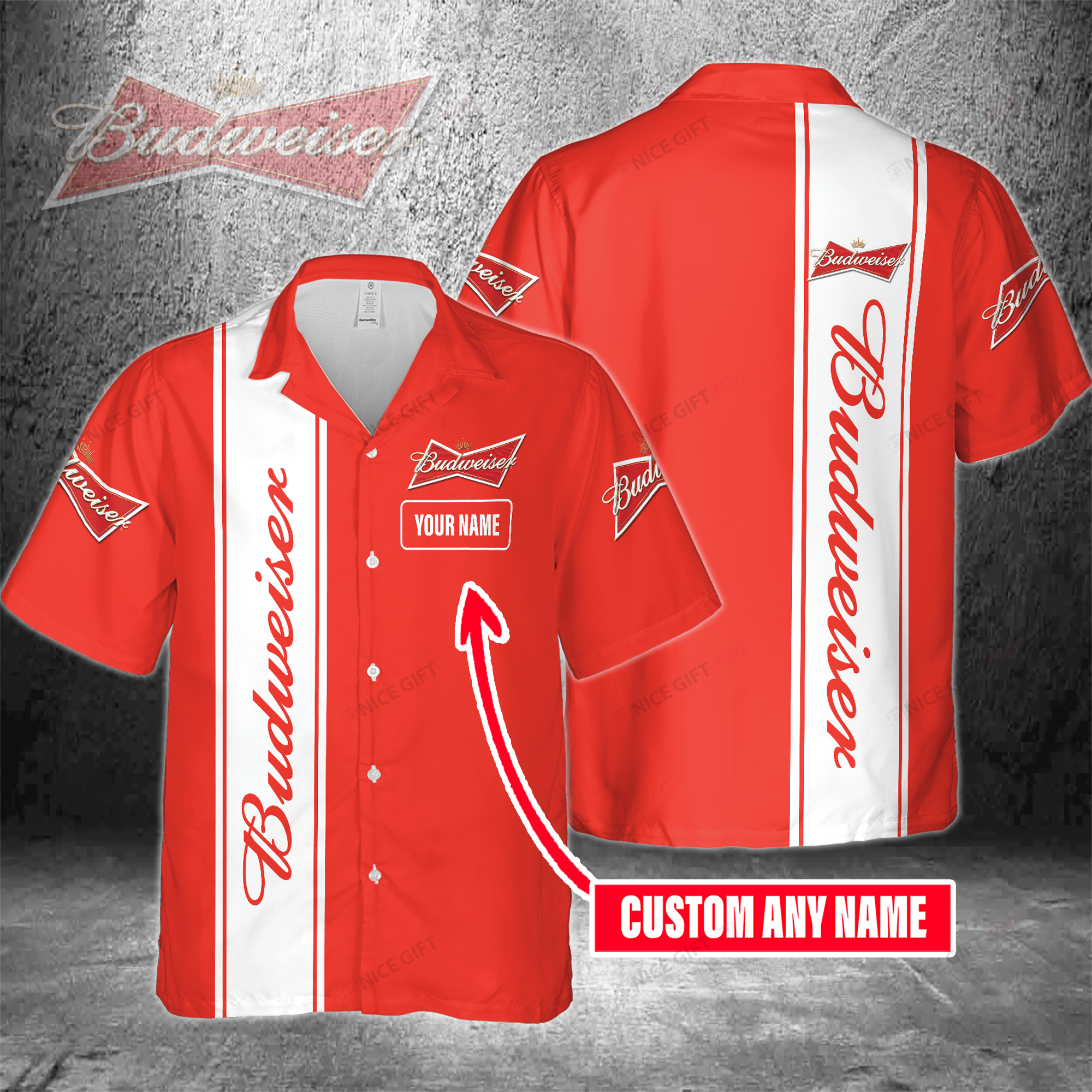 Budweiser Custom Name Hawaiian Shirt 3Hs-P1E3