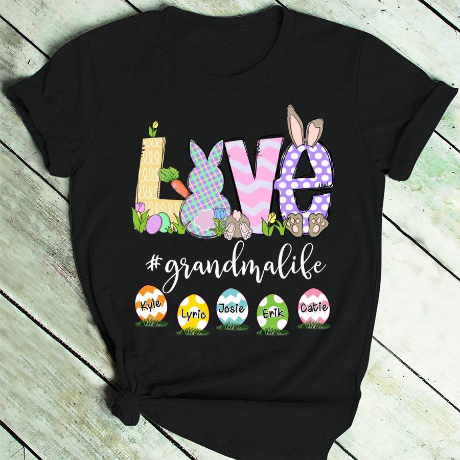 Personalized Love Grandma Easter Art T-Shirt