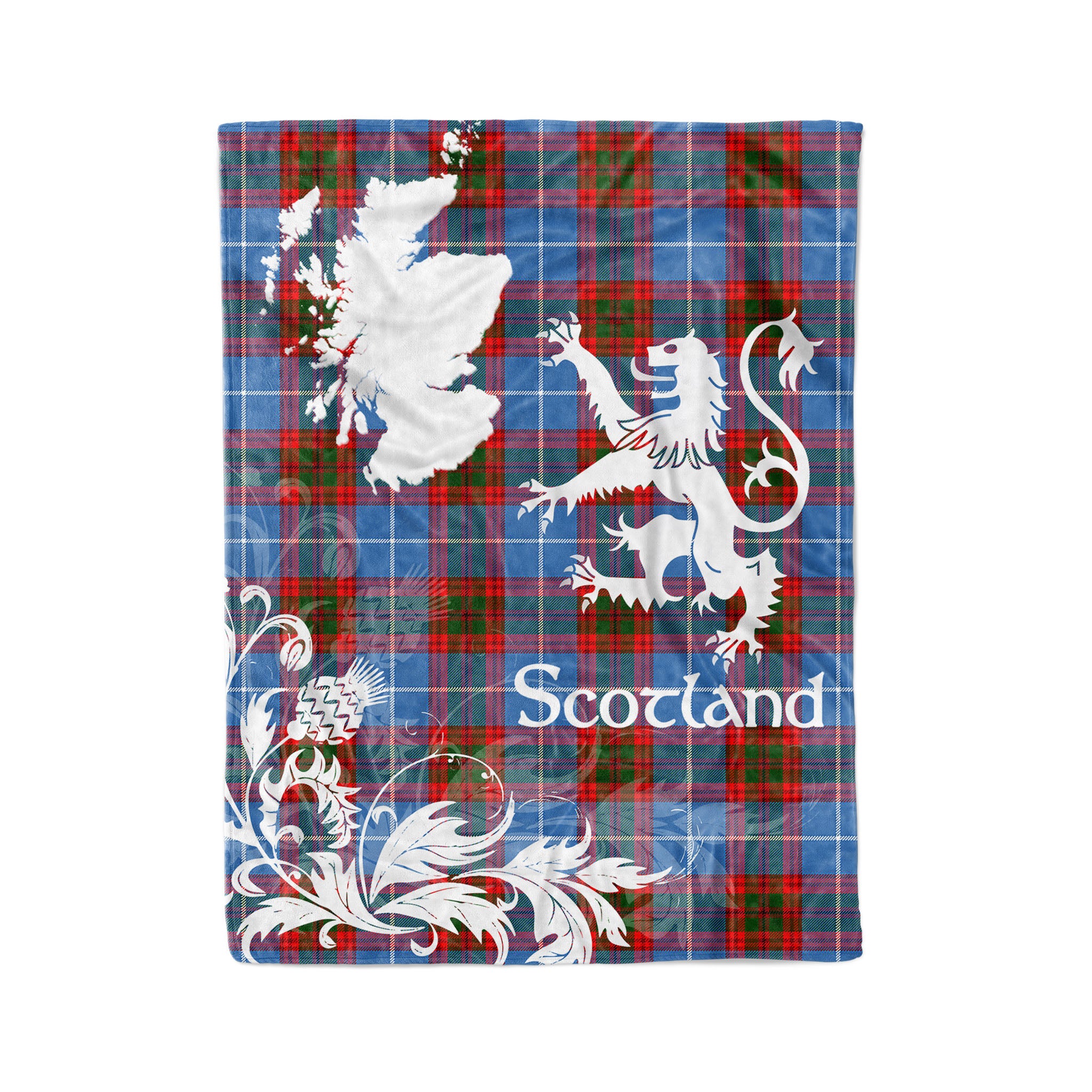 Tartan Plaid Fleece Blanket Tartan Blanket Thistle And Lion Scottish Clan Nicolson Modern Plaid Blanket