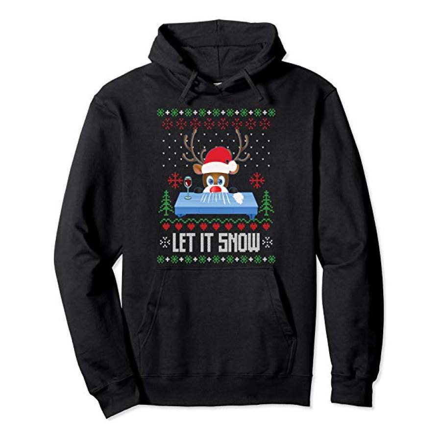 Santa Christmas Reindeer Funny Cool Ugly Xmas Pullover Hoodie