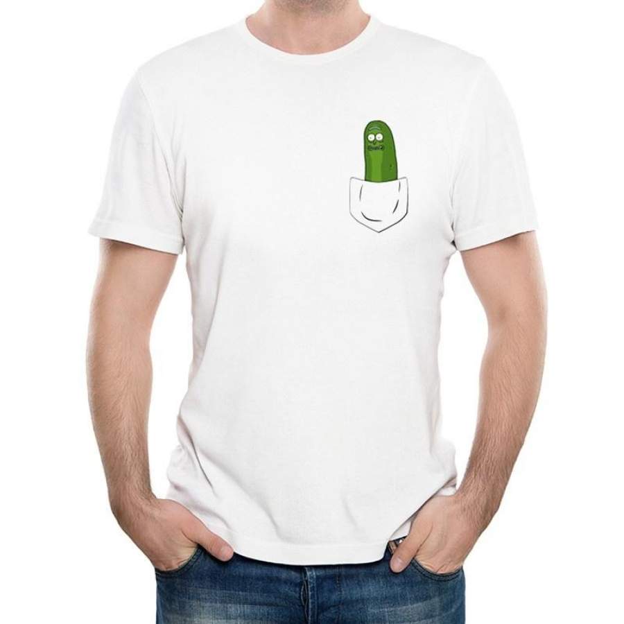 New Arrival I’M Pickle Rick Pocket T-Shirt Men’S Personalized Custom Pocket T Shirts Summer Hipster Basic Tops Tee