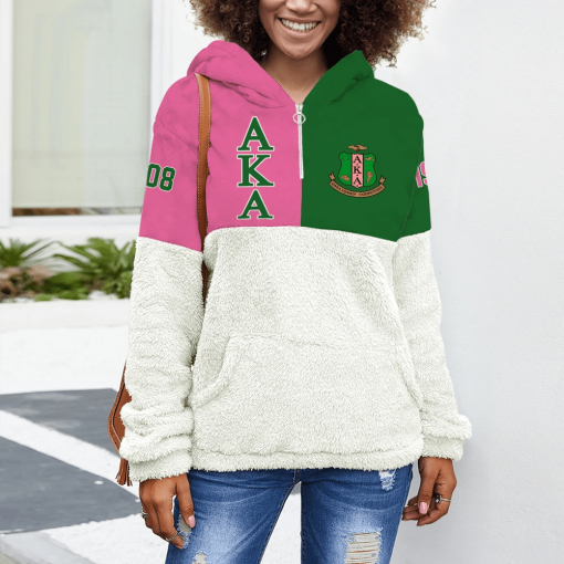 Alpha Kappa Alpha 3D Women Sherpa Hoodie