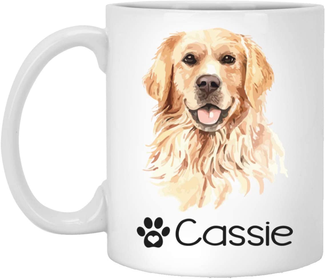 Personalized Golden Retriever Dog Mug – Pet Owner Gifts For Women – Gifts For Dog Lover – Golden Retriever Mom Dad Mugs – Dog Cups 11Oz