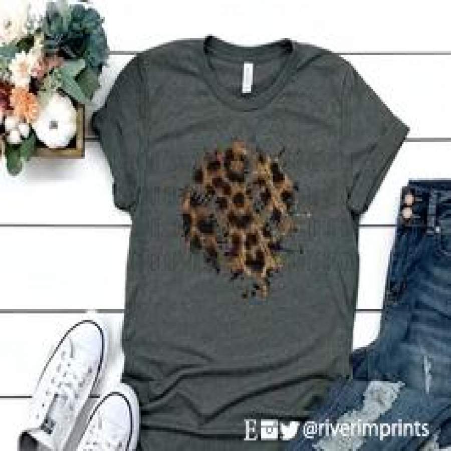 SOFTBALL or BASEBALL LEOPARD PRINT Blend Tee Shirt