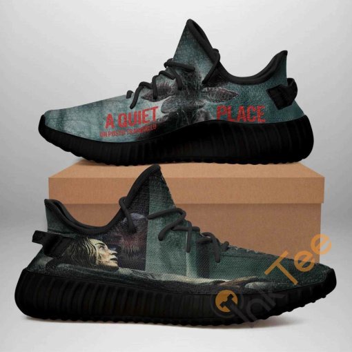 A Quite Place Black Edition Custom Shoes Personalized Name Yeezy Sneakers