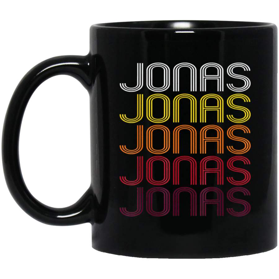 Jonas Retro Wordmark Pattern – Vintage Style Coffee Mug