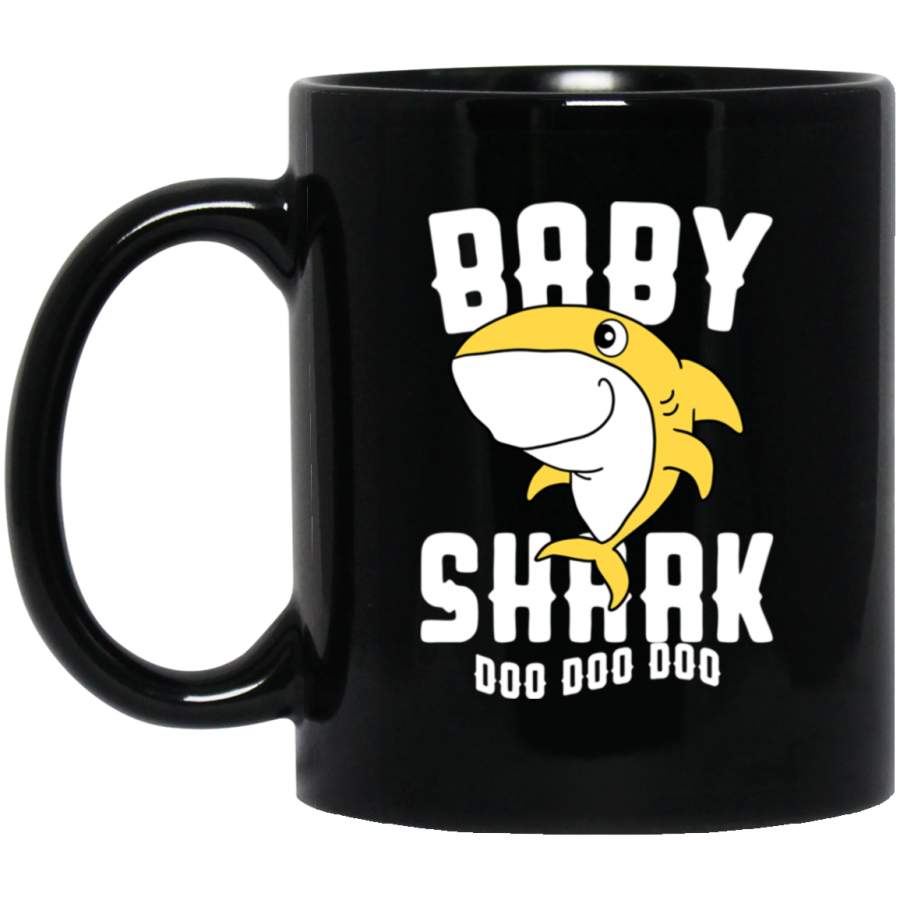 Baby Shark Boy Girl Birthday Halloween Christmas Black Mug