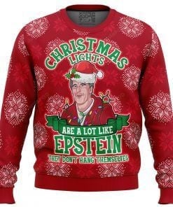 Xmas Lights Are Like Epstein For Unisex Ugly Christmas Sweater, All Over Print Sweatshirt