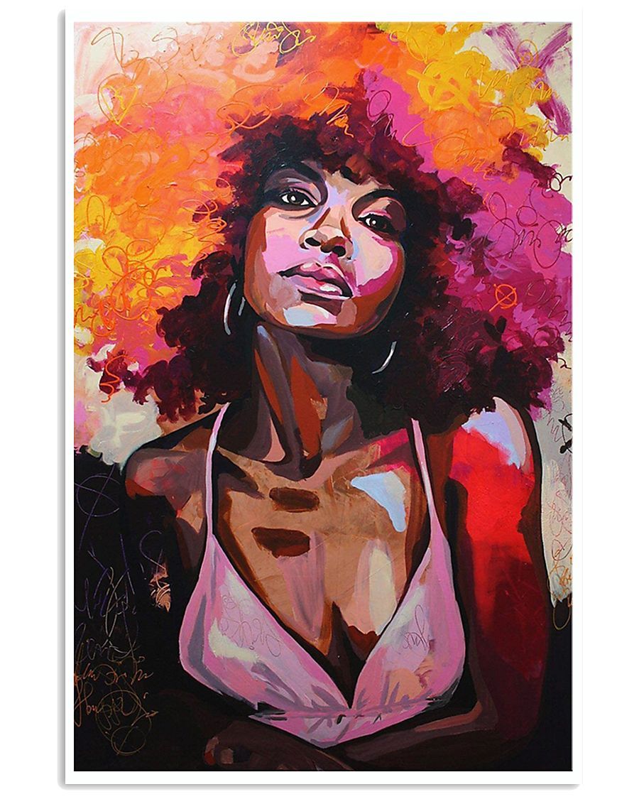 African – Black Art – Beautiful Black Woman 4 Vertical Canvas And ...