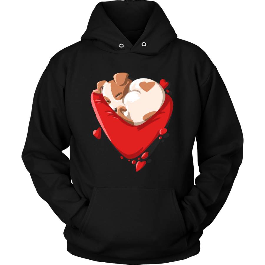 Puppy Love Heart Valentines Day Hoodie