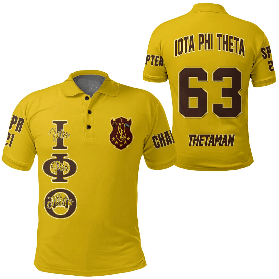 Fraternity Polo – Personalized Iota Phi Theta Gold Polo Shirt