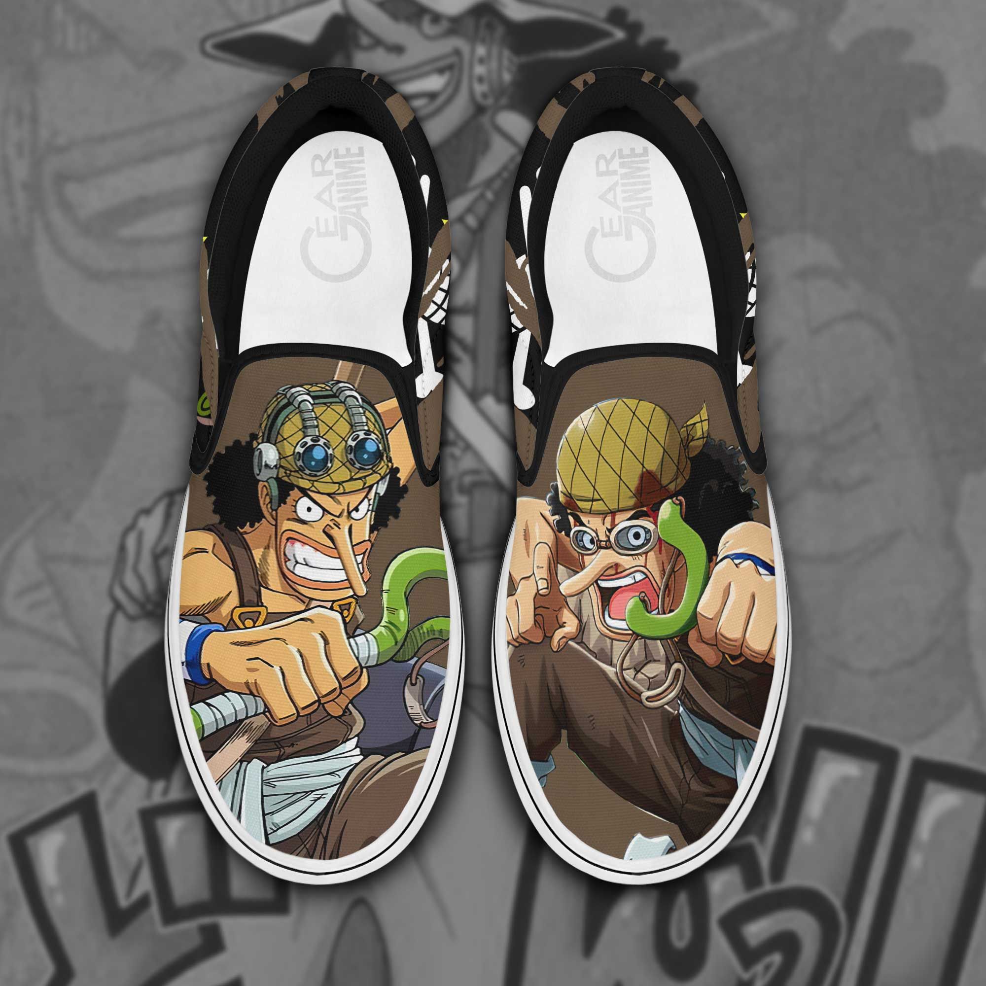 Usopp Slip On Sneakers One Piece Custom Anime Shoes Unisex Men Women