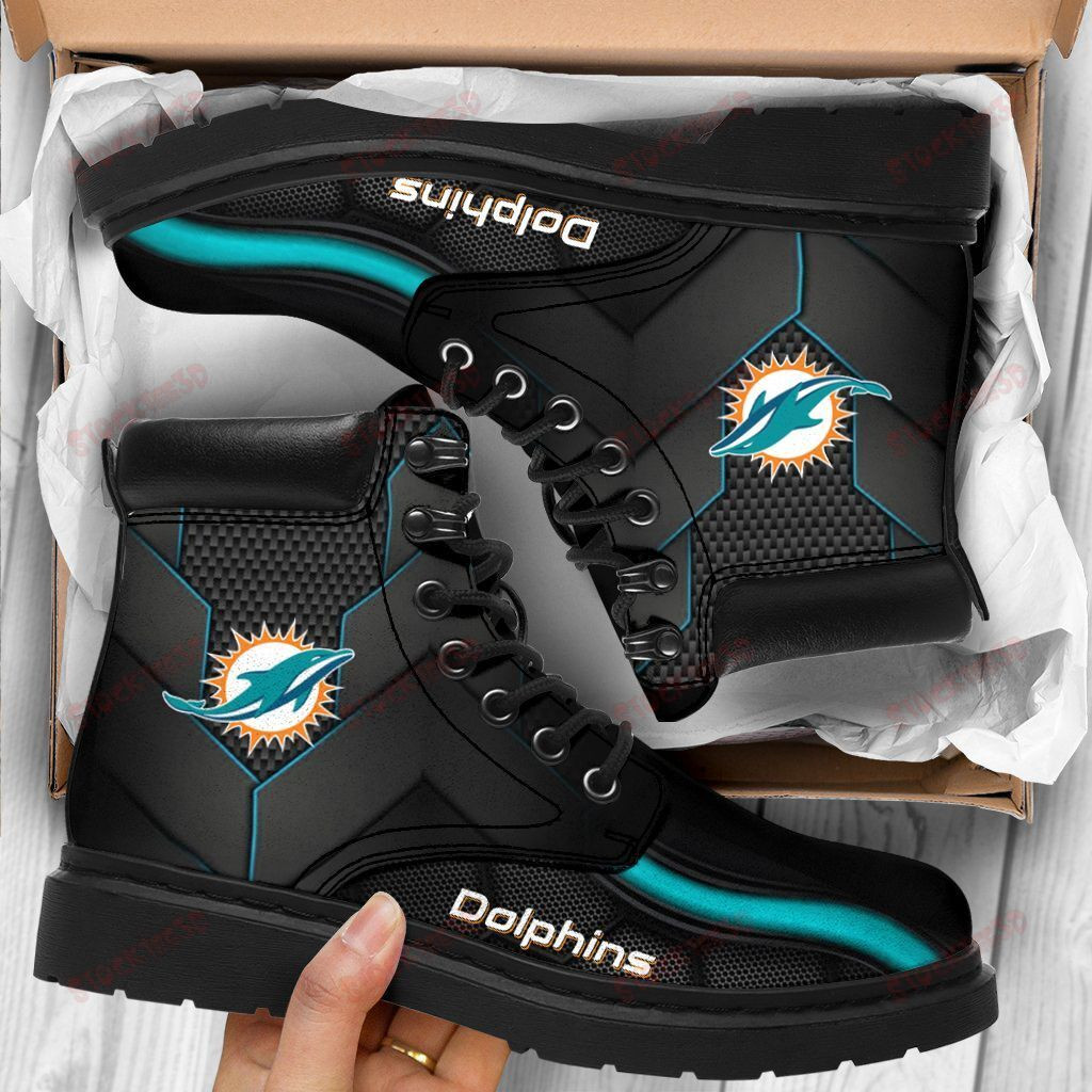 Miami Dolphins Boots – Premium Shoes/ Premium Leather Boots – Gift For Sports Lovers 555